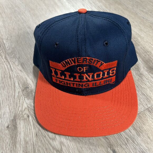The Game Other - Vintage Illinois Fightning Illini Hat Snapback The Game Blue‎ Orange Cap